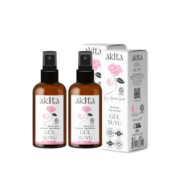 Doğal Yağı Alınmamış Gül Suyu Cam Şişe 2X100mL Doğal Yağı Alınmamış Gül ...