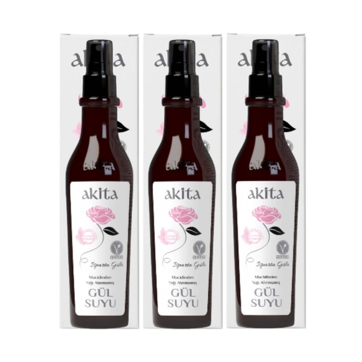 Doğal Yağı Alınmamış Gül Suyu 3x250 mL Doğal Yağı Alınmamış Gül ...