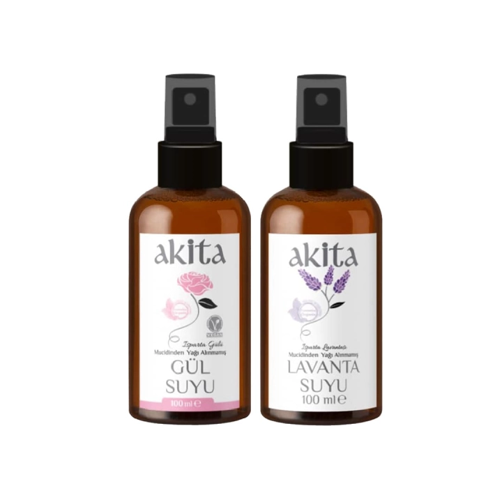 Doğal Gül Ve Lavanta Suyu Cam Şişe 2X100mL Doğal Gül Ve Lavanta Suyu...