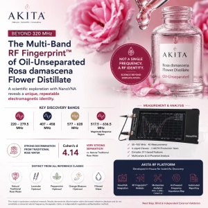 Beyond 320 MHz: The Multi-Band RF Fingerprint of AKITA Rosa Damascena Flower Oil Beyond 320 MHz: The Multi...
